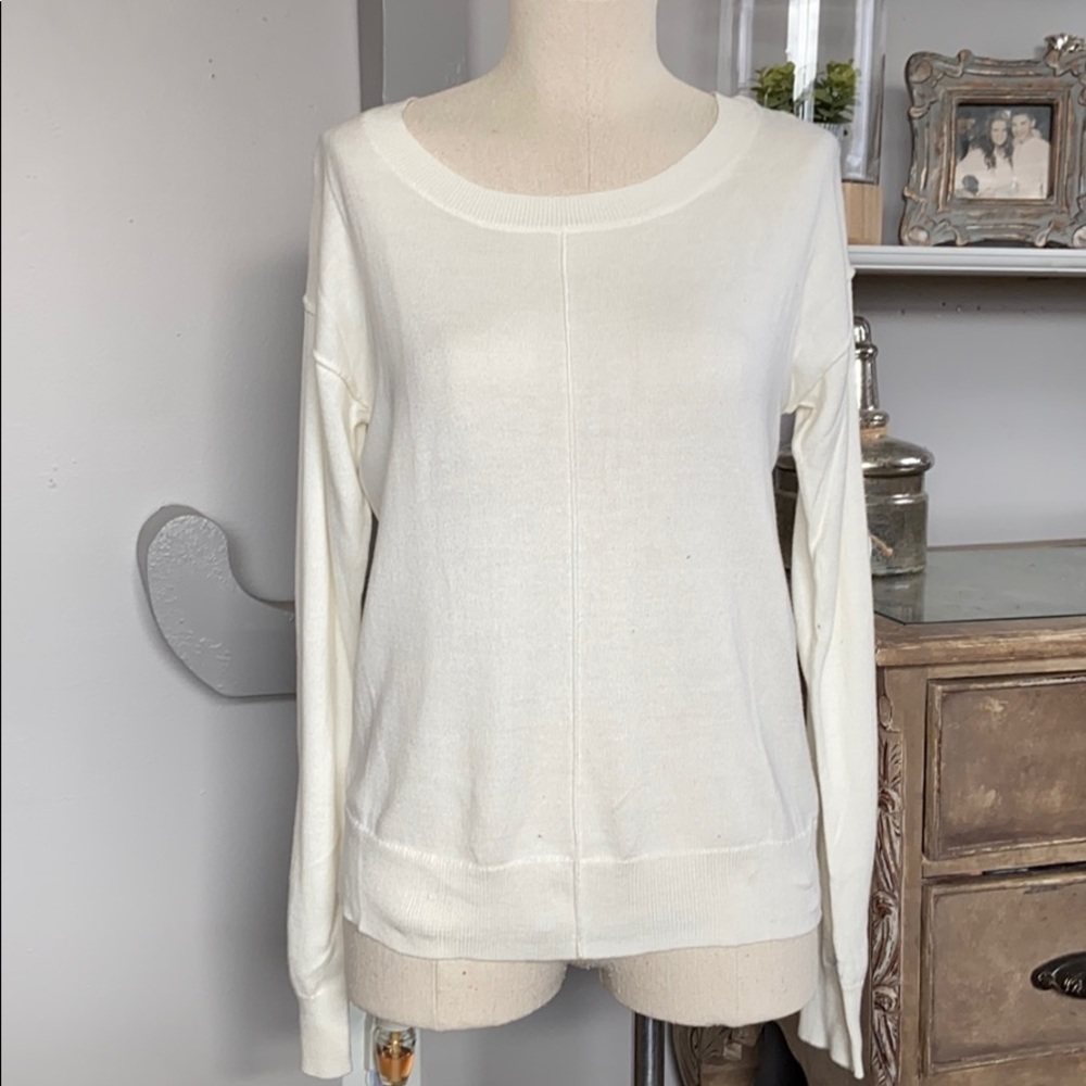 Bow back lightweight cream sweater